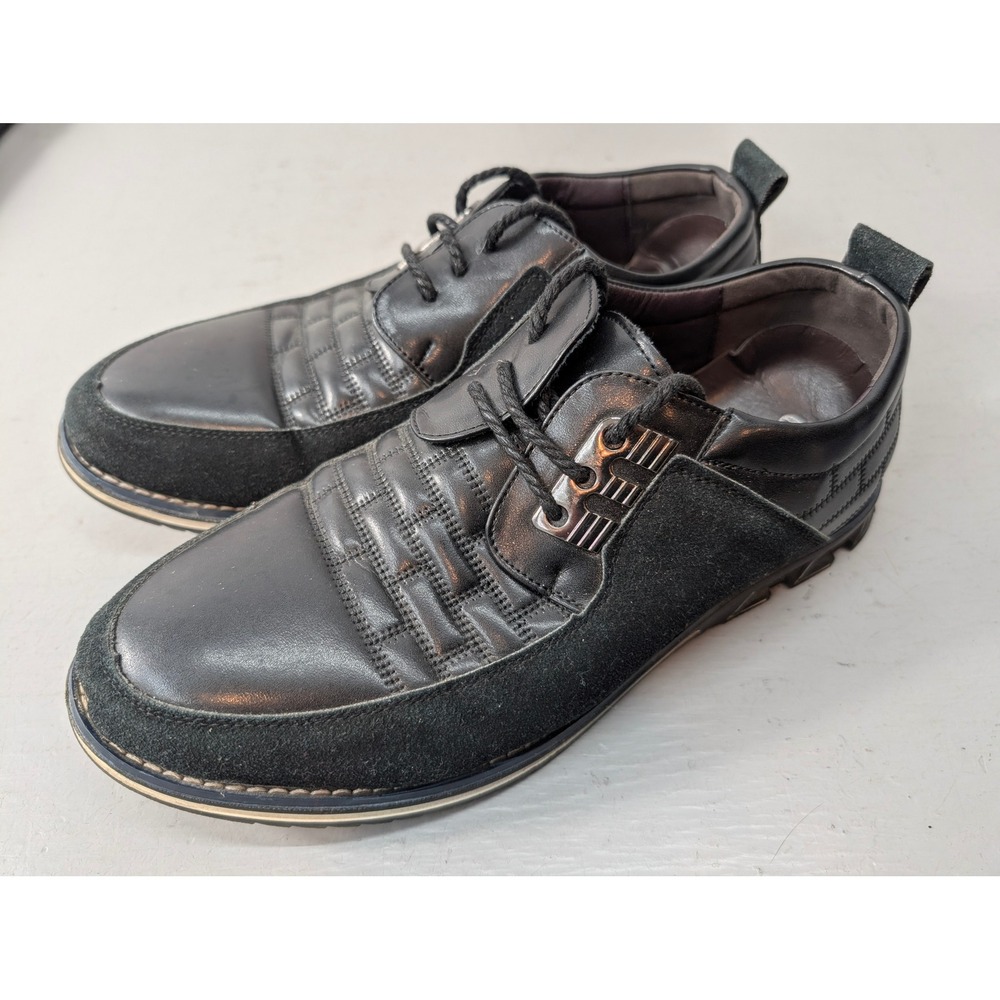 Gatsby Men's Oxford Derby Orthopedic Leather Shoes Lace Up Black 45 EU Size 10?